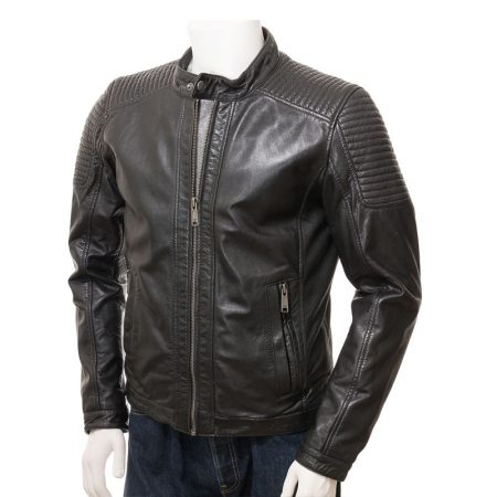 Biker Style Men's Black Leather jacket