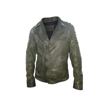 Dark Green  Leather Jacket