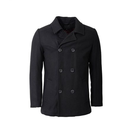 Men's Black Winter Wool Coat
