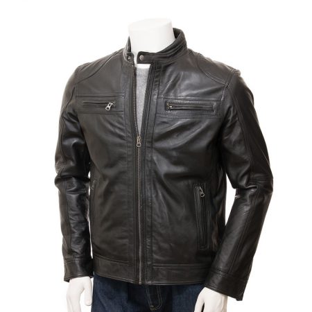 Kaptan Black Leather Jacket