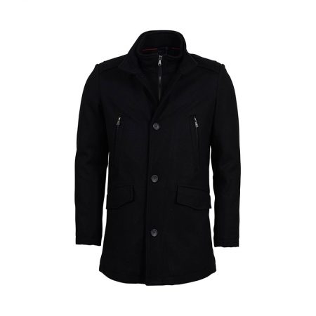 Classic Black Wool Men Coat