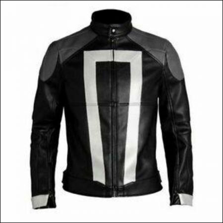 Cruiser White Strip Leather Jacket