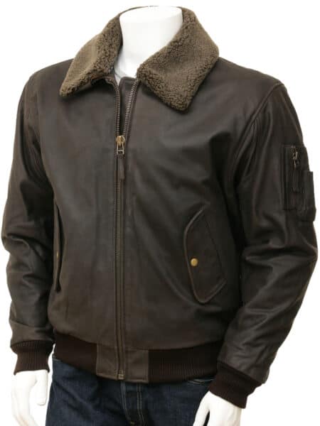 Aviator Men A2 Distressed Real Leather Bomber Flight Jacket