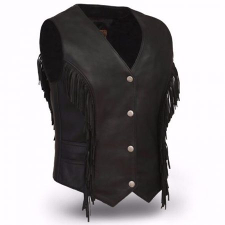 Laces Biker Leather Vest